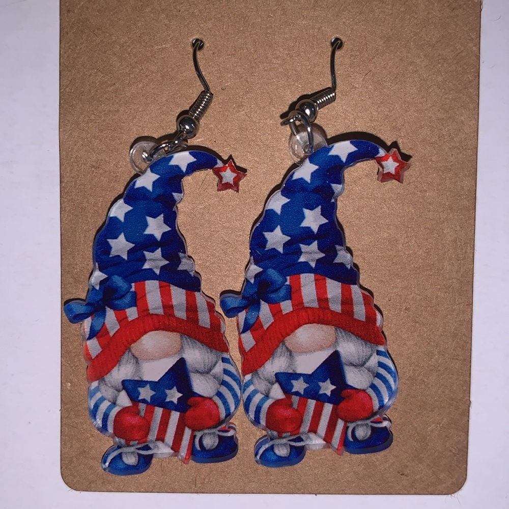 Patriotic Gnome Earrings